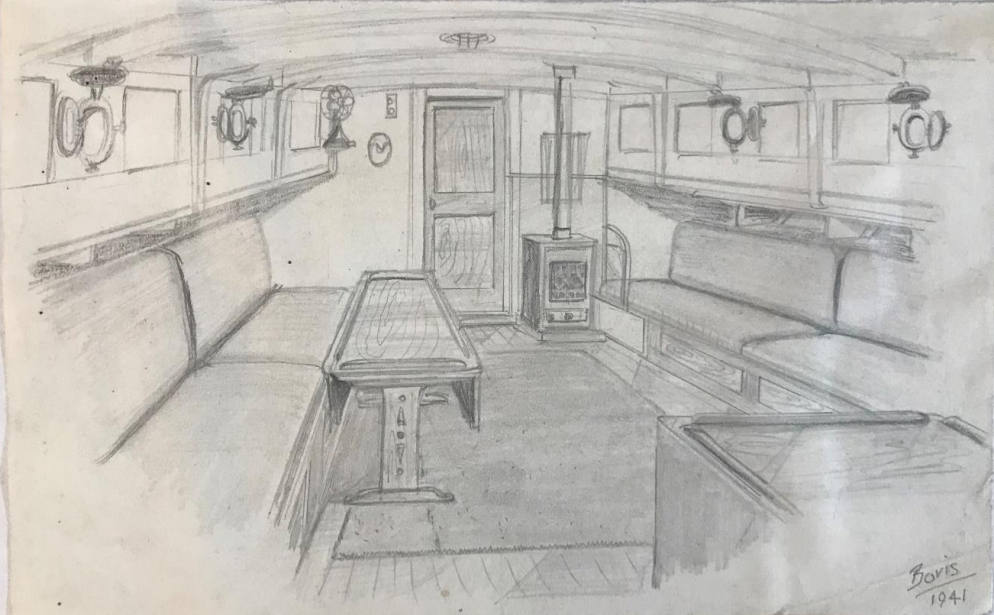 Boris’ sketch of the wardroom of ML1001