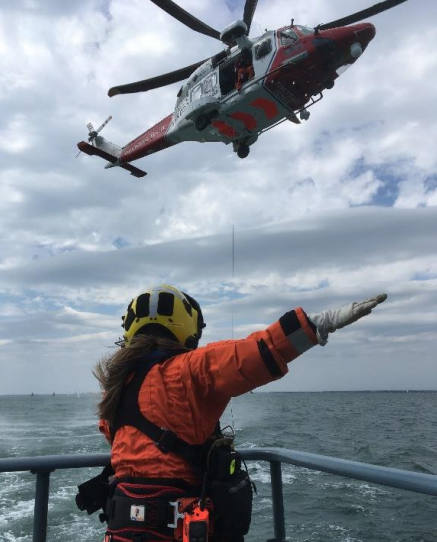Winching exercise with the Coastguard helicopter