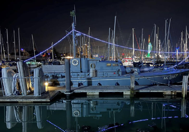 HMS Medusa at Night